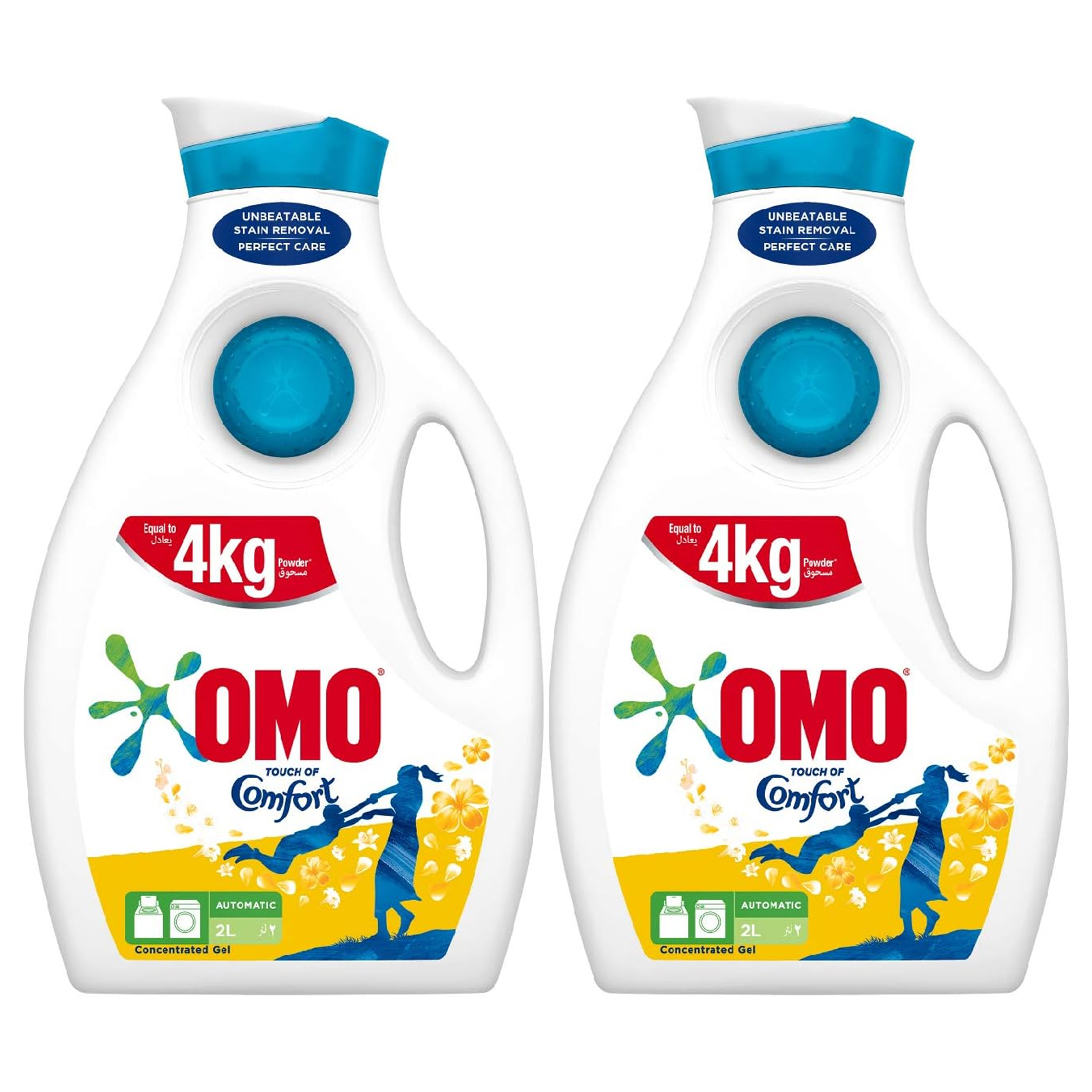 LIQUID LAUNDRY DETERGENT WITH TOUCH OF COMFORT OMO ( 2 X 2 LTR )