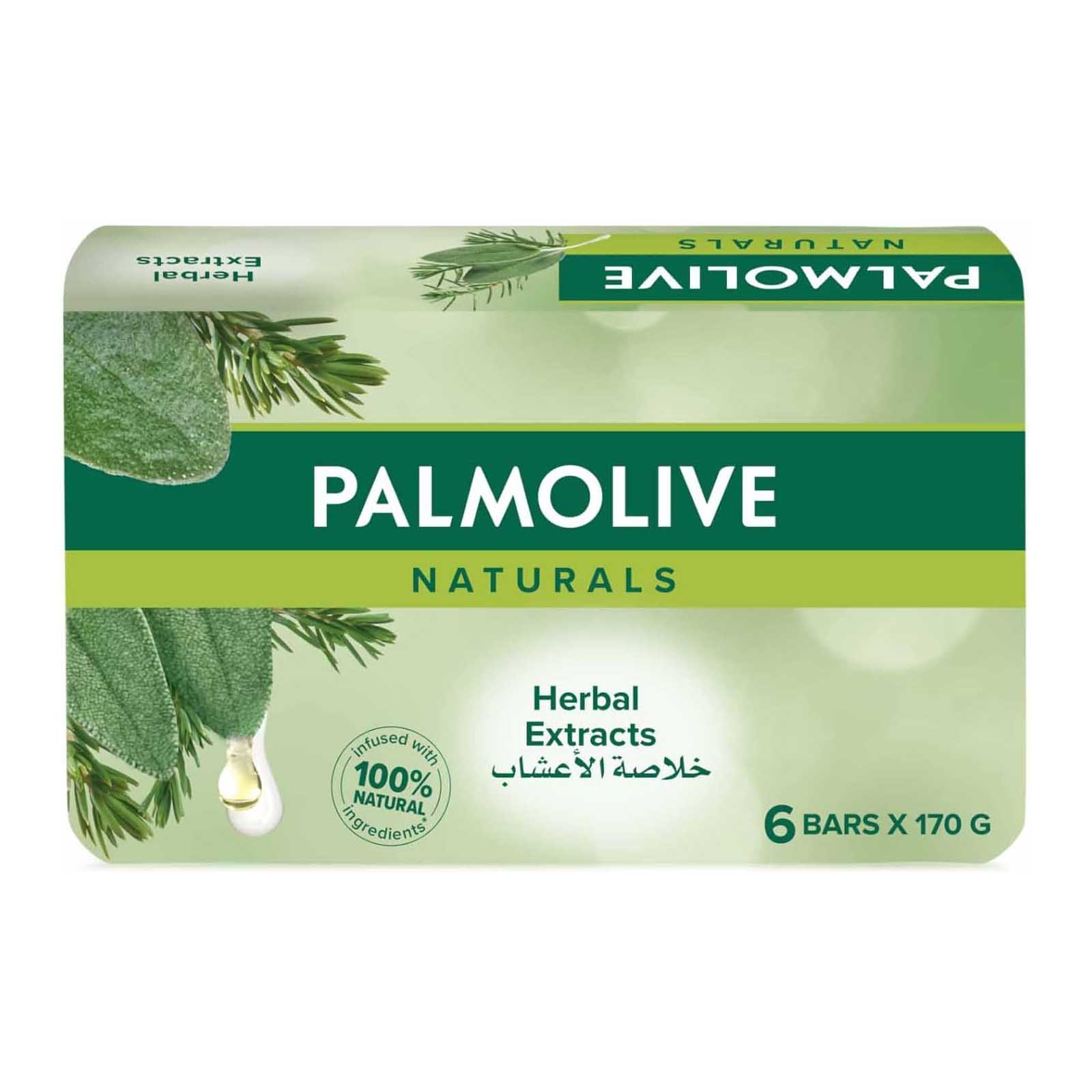 SOAP NATURALS HERBAL EXTRACTS PALMOLIVE ( 6 X 170 GM )