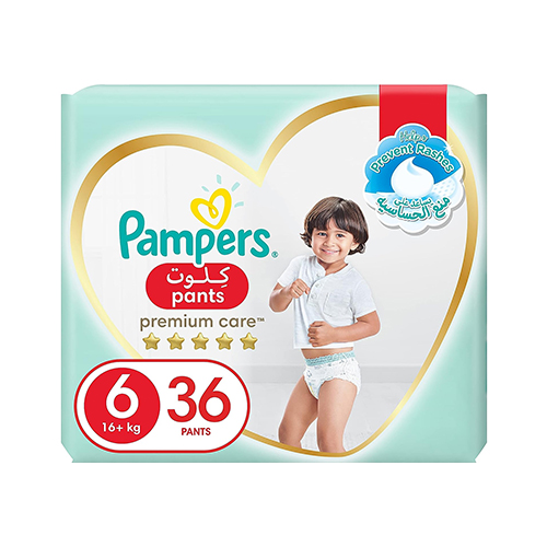  Pampers Pants Premium Care Size 6 , 16 + Kg ( 36 Pcs )