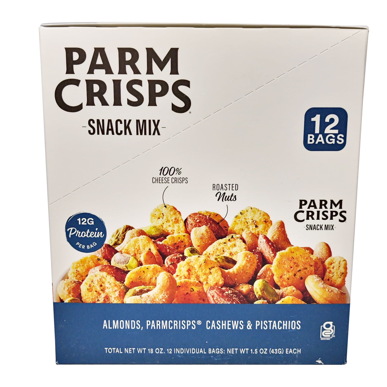  Parm Crisps Almond , Cashew & Pistachios Snack Mix 12 x 43 Gm