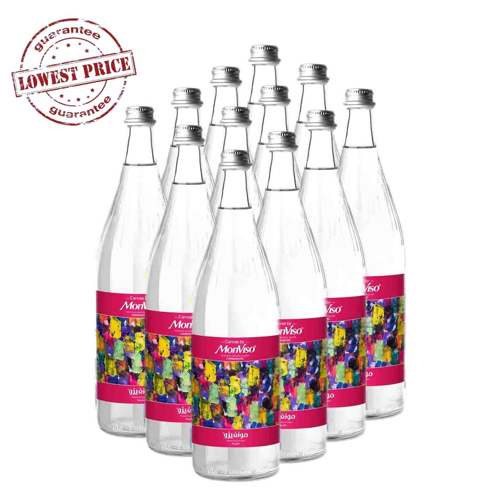 WATER SPARKLING MINERAL GLASS BOTTLE CANVAS BY MONVISO ( 12 X 1 LTR )