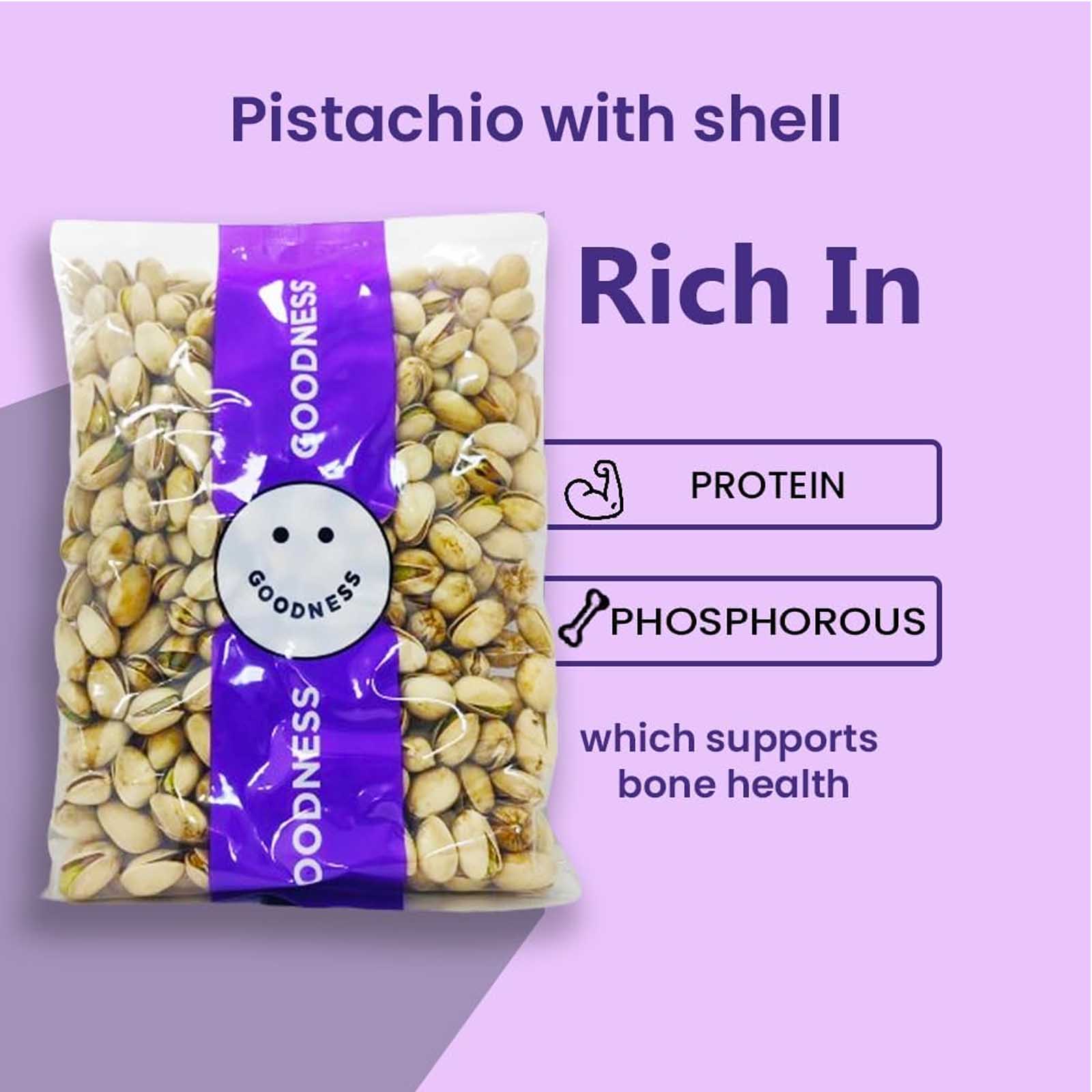  Goodness Pistachio Nuts Whole With Shell 500 g