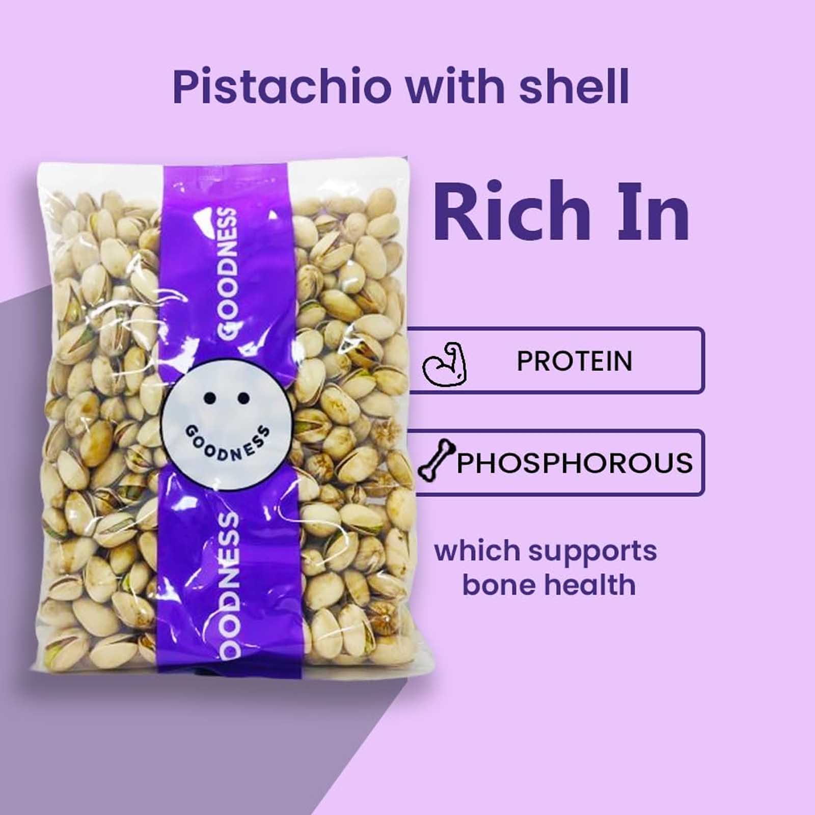  Goodness Pistachio Nuts Whole With Shell 500 g