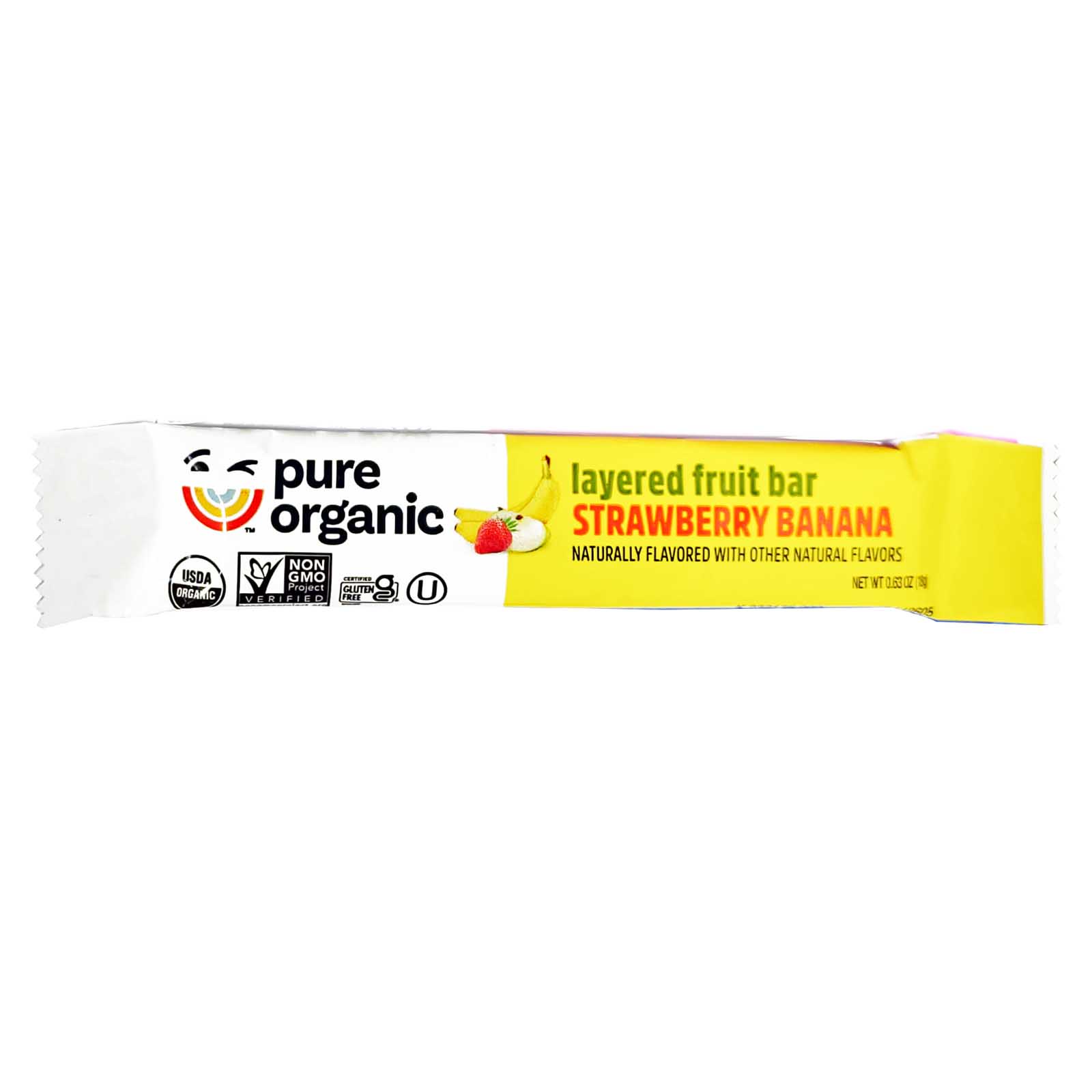 FRUIT BAR LAYERED STRAWBERRY BANANA PURE ORGANIC ( 18 GM )