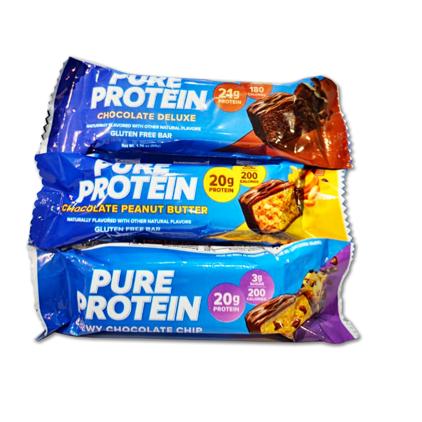  Pure Protein Bars Variety Pack 10 Chocolate Peanut Butter, 7 Chocolate Deluxe, 6 Chocolate Peanut Caramel - 23 PC