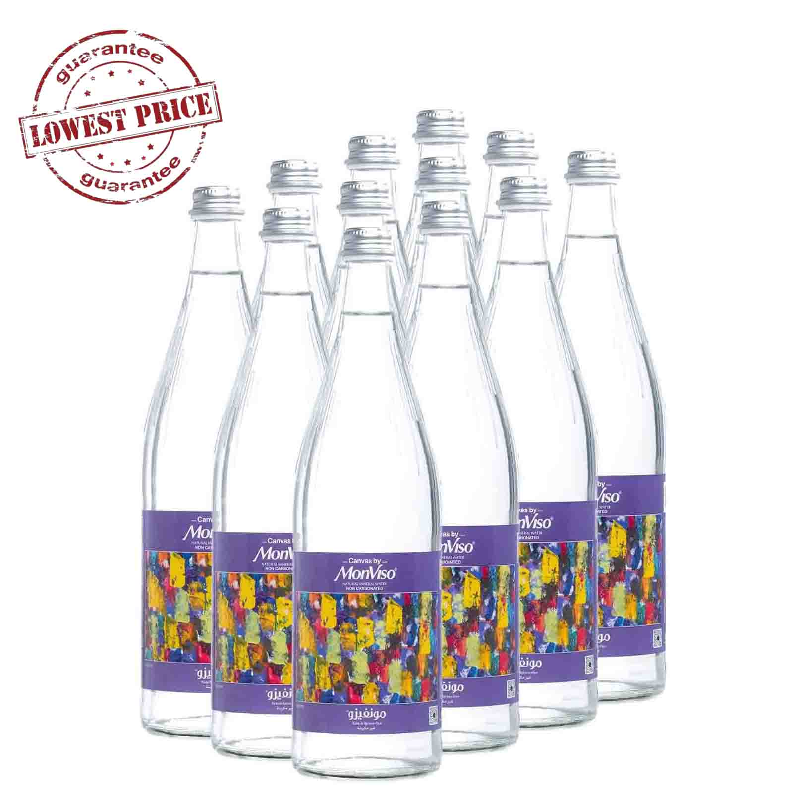 WATER STILL NATURAL MINERAL GLASS BOTTLE CANVAS BY MONVISO ( 12 X 1 LTR )