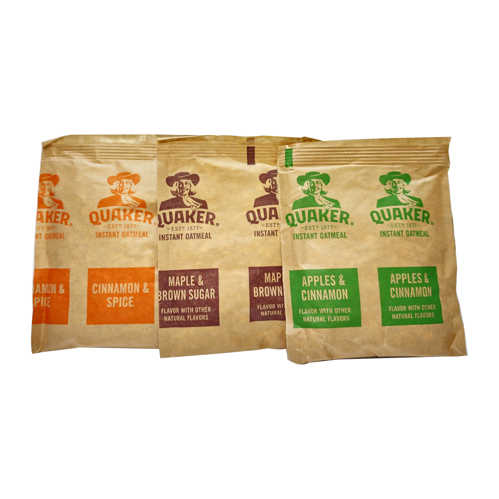  Oatmeal Instant Flavour 3 Variety ( Maple & Brown Sugar - 27, Apple & Cinnamon - 15, Cinnamon & Spice - 10 ) Quaker 52 Pcs