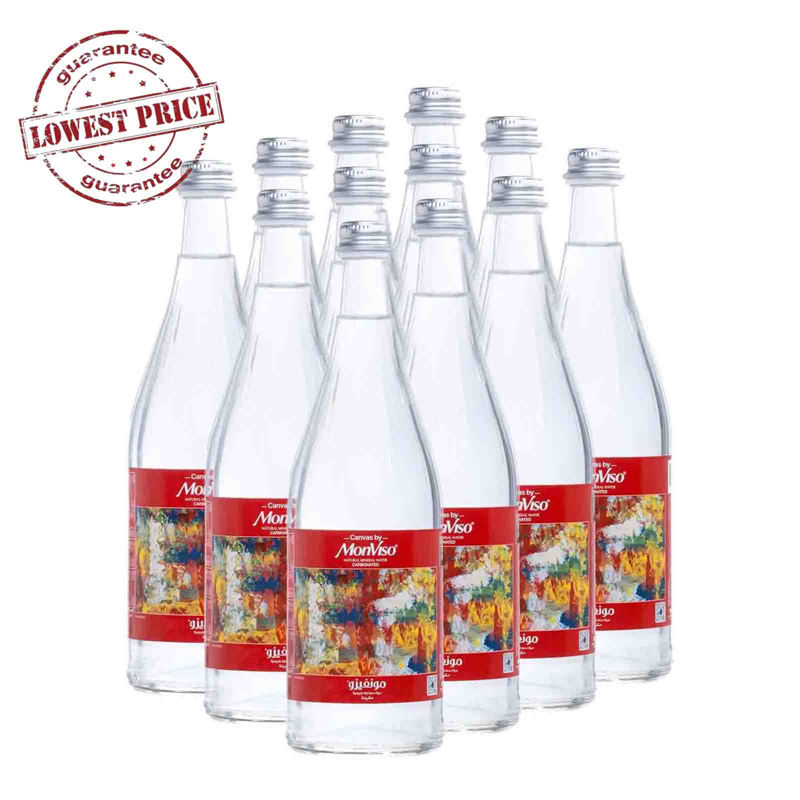 WATER SPARKLING MINERAL GLASS BOTTLE CANVAS BY MONVISO ( 12 X 750 ML )