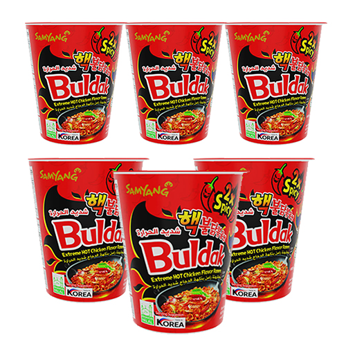 NOODLES CUP 2X SPICY HOT CHICKEN SAMYANG (6 X 70 GM)