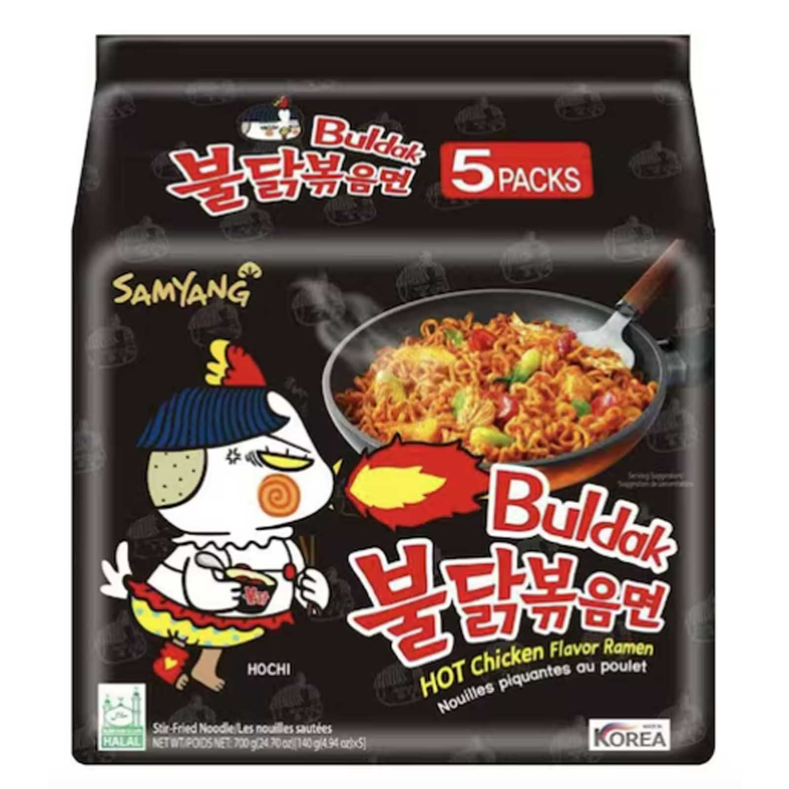 NOODLES ORIGINALS HOT CHICKEN BLACK SAMYANG ( 5 X 140 gm )