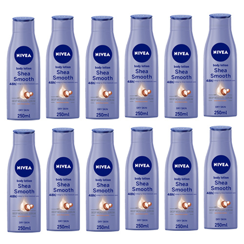  NIVEA Shea Smooth Body Lotion 12 X 250 ml