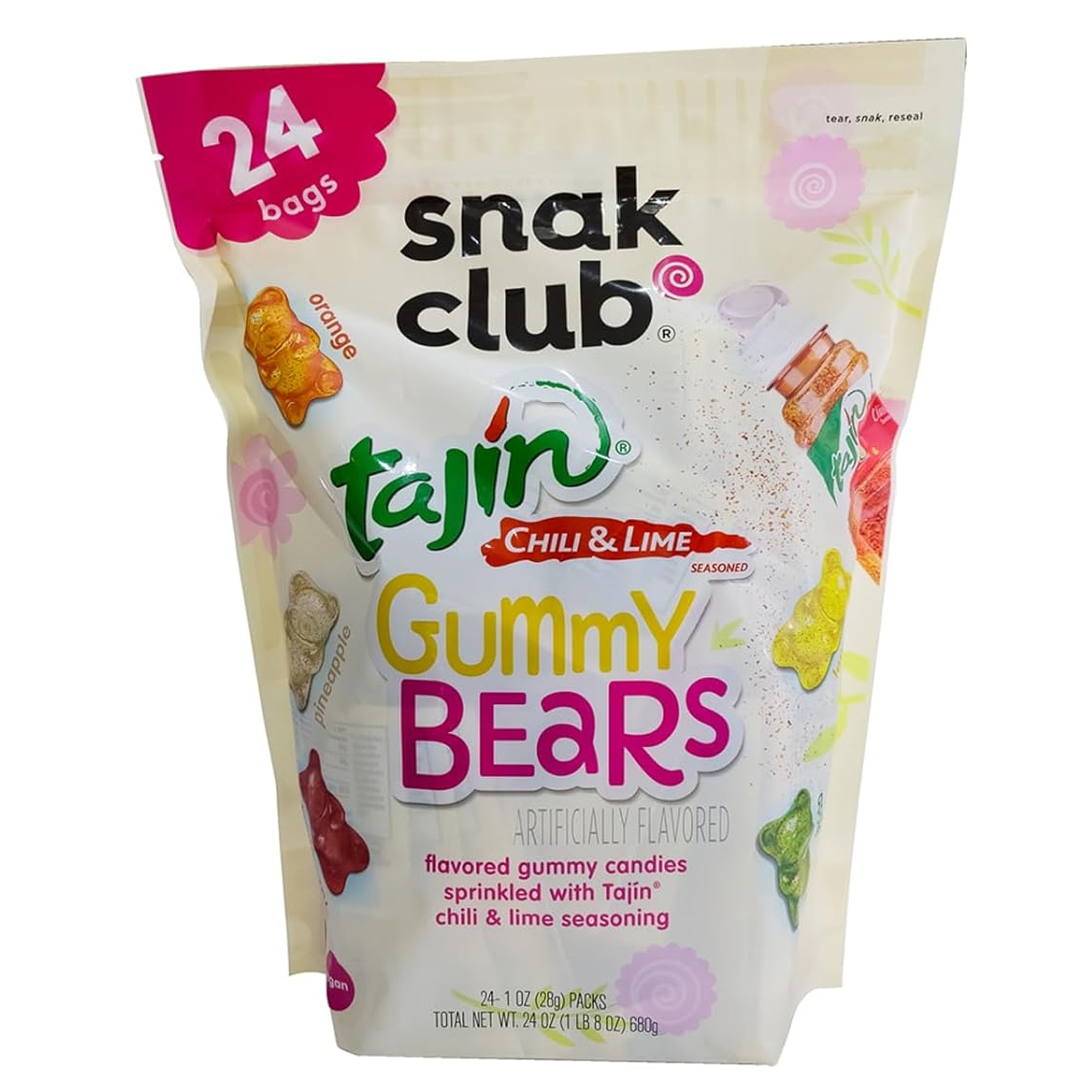 GUMMY BEARS TAJIN CHILI & LIME SNAK CLUB ( 24 X 28 GM )