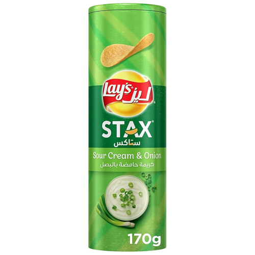 CHIPS STAX POTATO SOUR CREAM & ONION LAYS (15 X 170 GM)