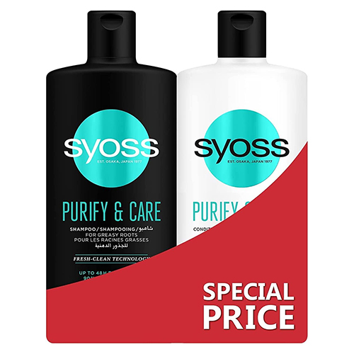  Syoss Purify & Care + Conditioner Shampoo 500 ml + 500 ml