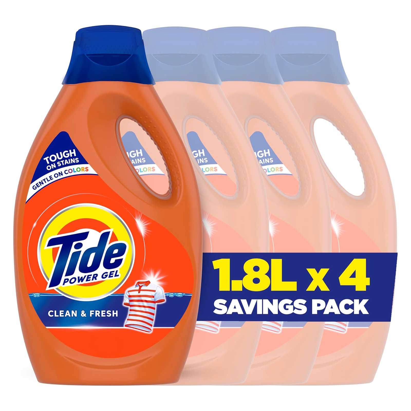  Tide Laundry Detergent Power Gel Clean & Fresh 4 x 1.8 L