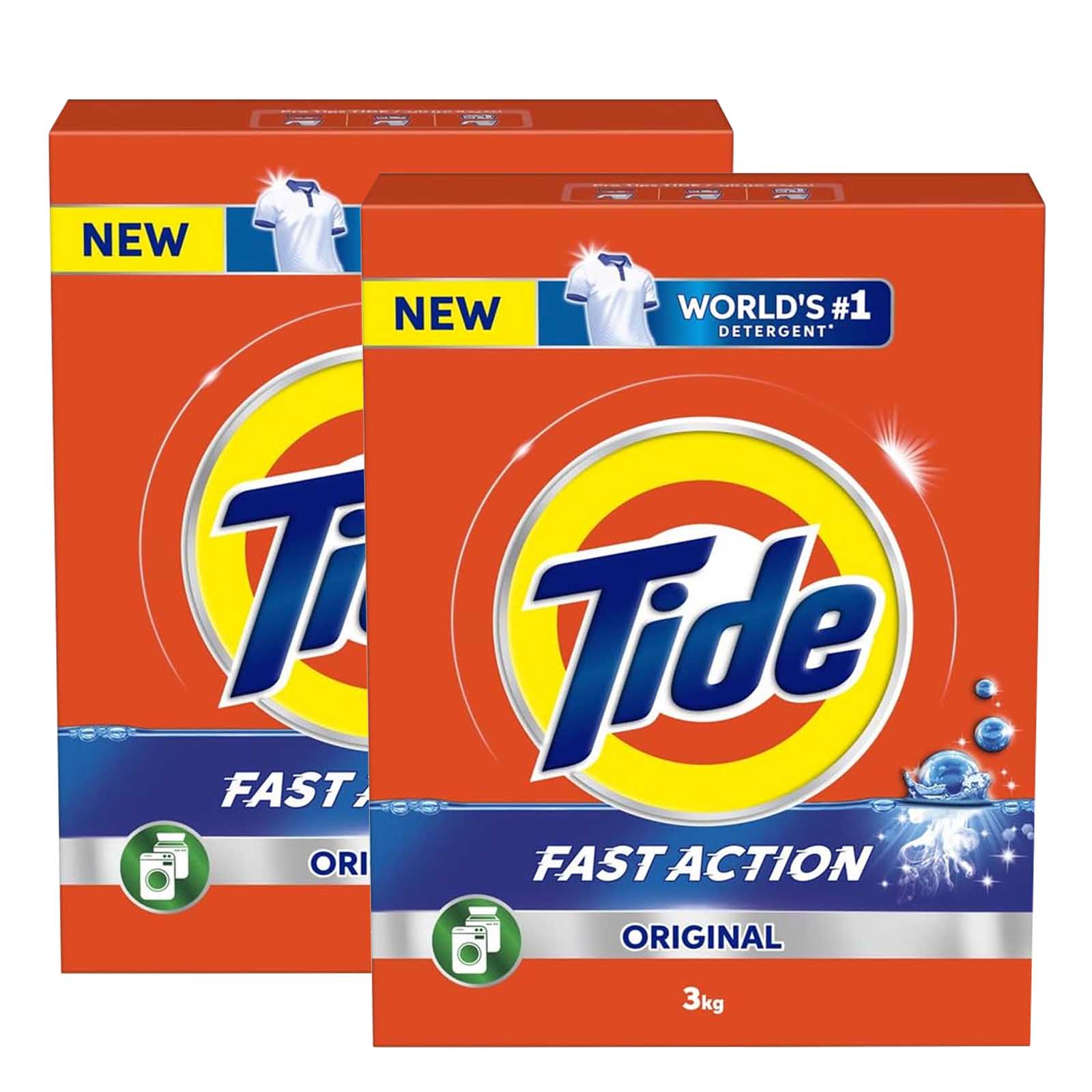 LAUNDRY DETERGENT POWDER GREEN AUTOMATIC FAST ACTION ORIGINAL TIDE ( 2 X 3 KG )