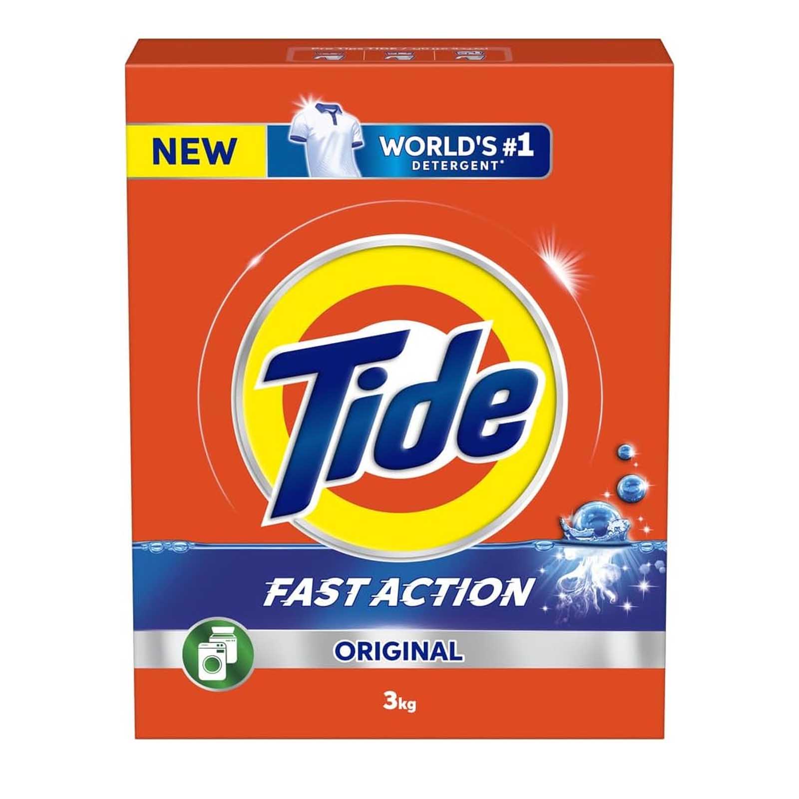 LAUNDRY DETERGENT POWDER GREEN AUTOMATIC FAST ACTION ORIGINAL TIDE ( 3 KG )