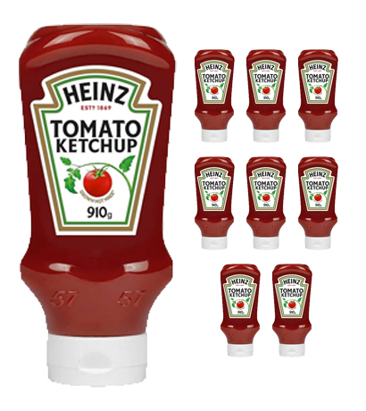 TOMATO KETCHUP TOP DOWN SQUEEZY HEINZ (8 X 910 GM)