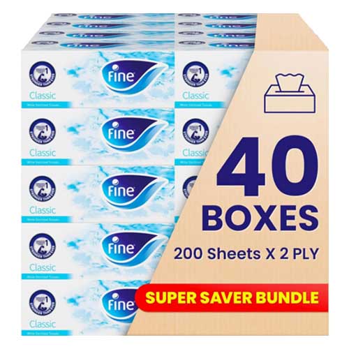 TISSUE FACIAL CLASSIC FINE 200 X 2 PLY ( 8 X 5 PCS )