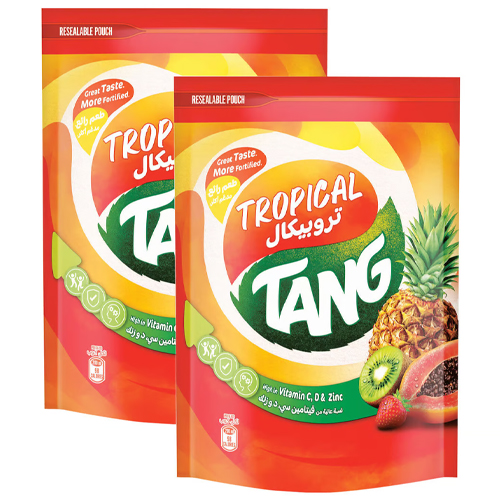 FLAVOURED JUICE TROPICAL POUCH TANG (2 X 375 GM)