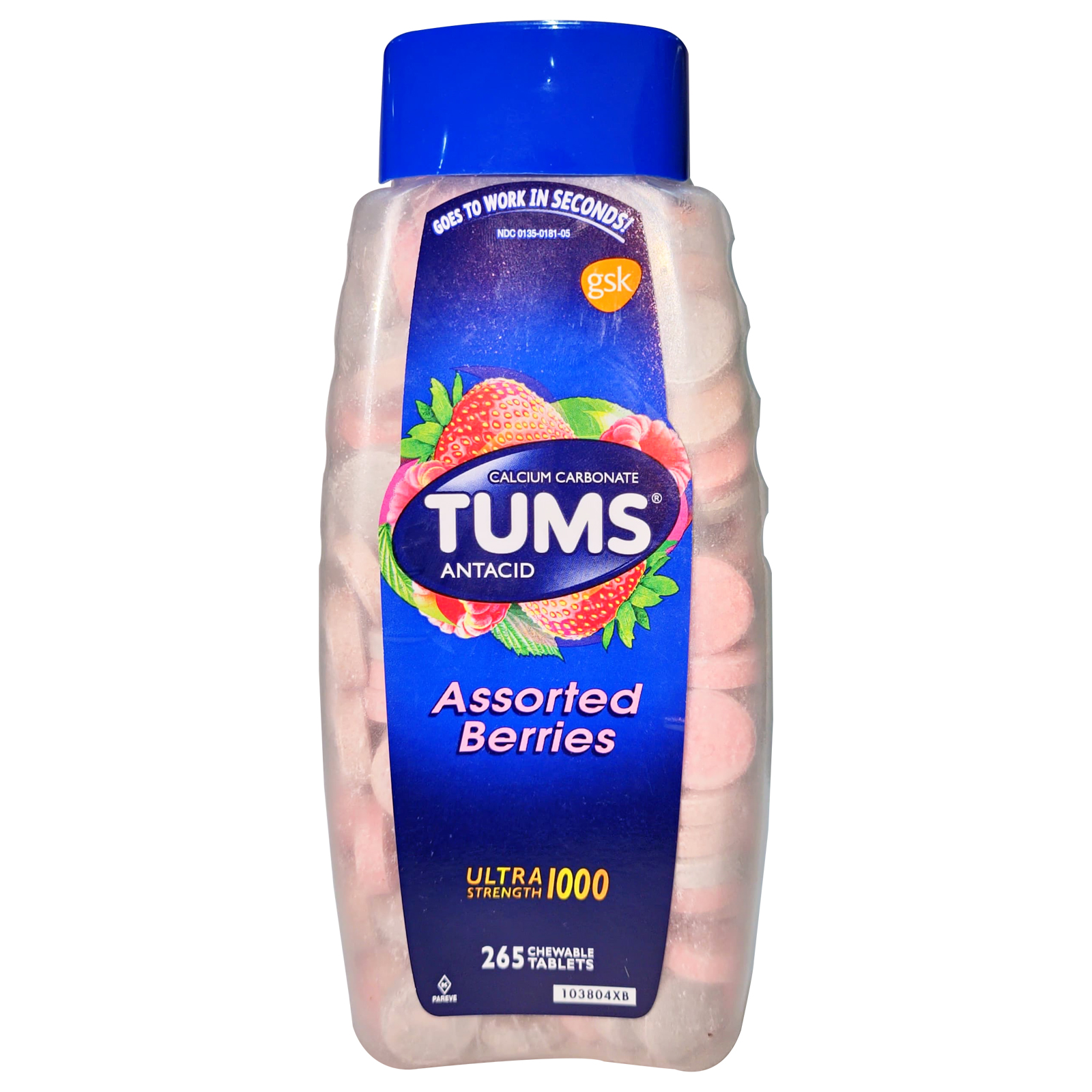  Tums Antacid Chewable Ultrastrength Tablets Assorted Berries 265 Gm