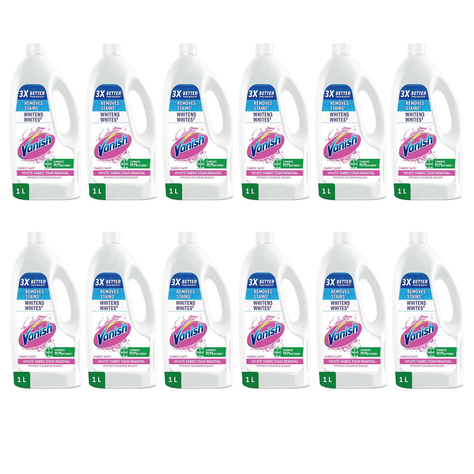 STAIN REMOVER LIQUID FOR FABRIC WHITES VANISH ( 12 X 1 LTR )